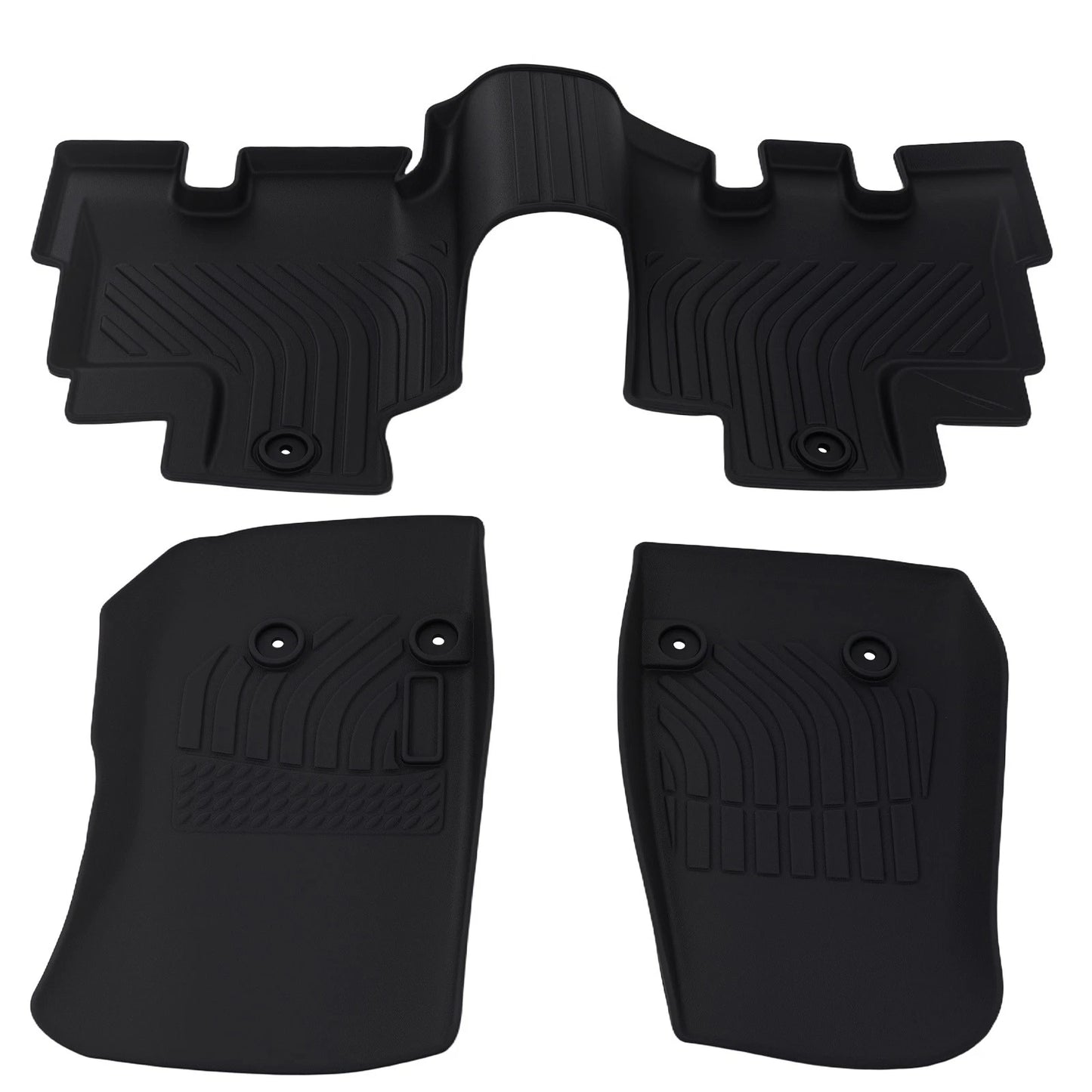 Black TPE Rubber Floor Mats Liner for Jeep Wrangler Unlimited (2014–2017)