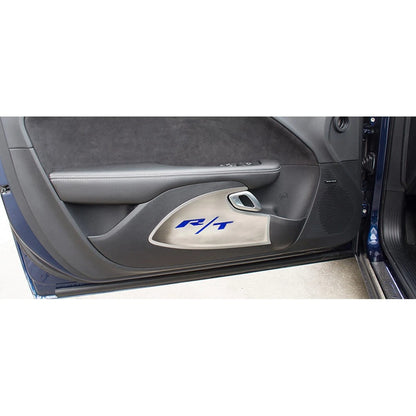 Door Badge Set Black Carbon Fiber R/T Inlay for 2015–2017 Dodge Challenger