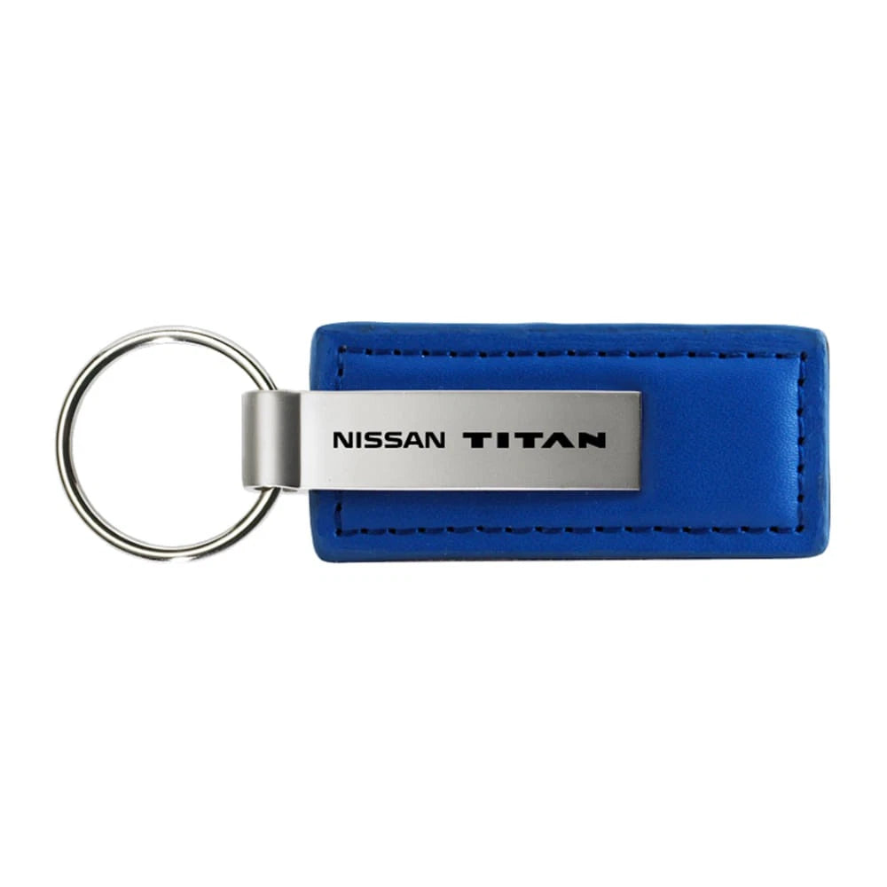 Blue Leather Keychain KC1543.TIT - Officially Licensed for Nissan Titan