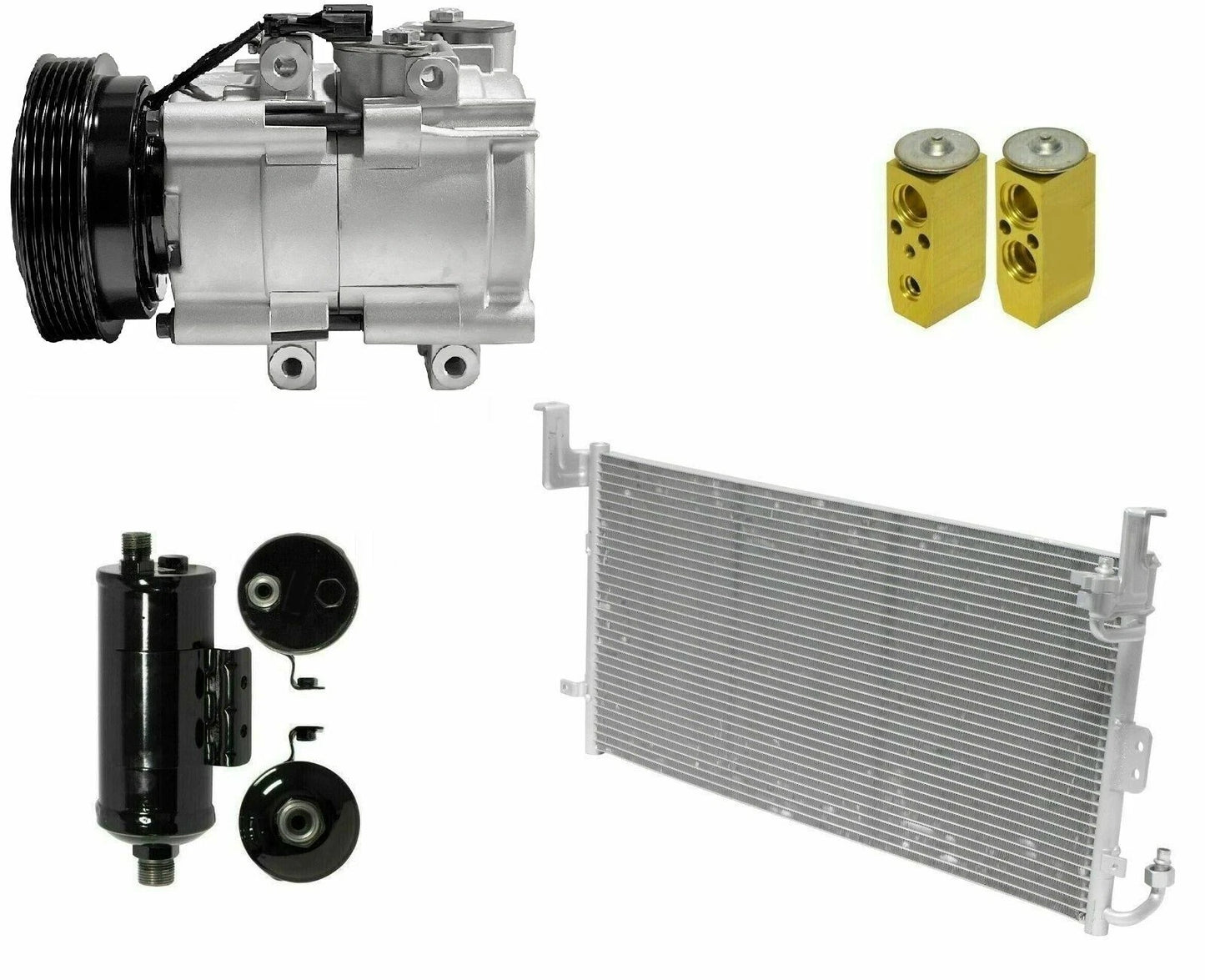 AC Compressor Kit With Condenser for Hyundai Sonata 2.5L 2.7L (2001–2002)