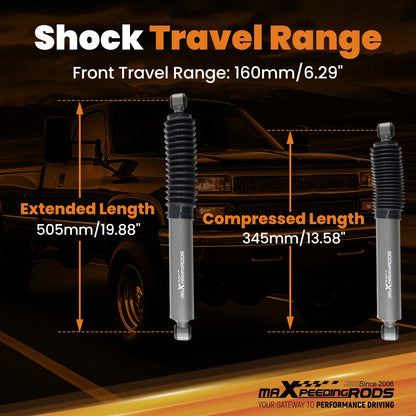 Front Lift Shock for Chevy K1500 4WD (1988–1999) Rubber Bushing 160mm