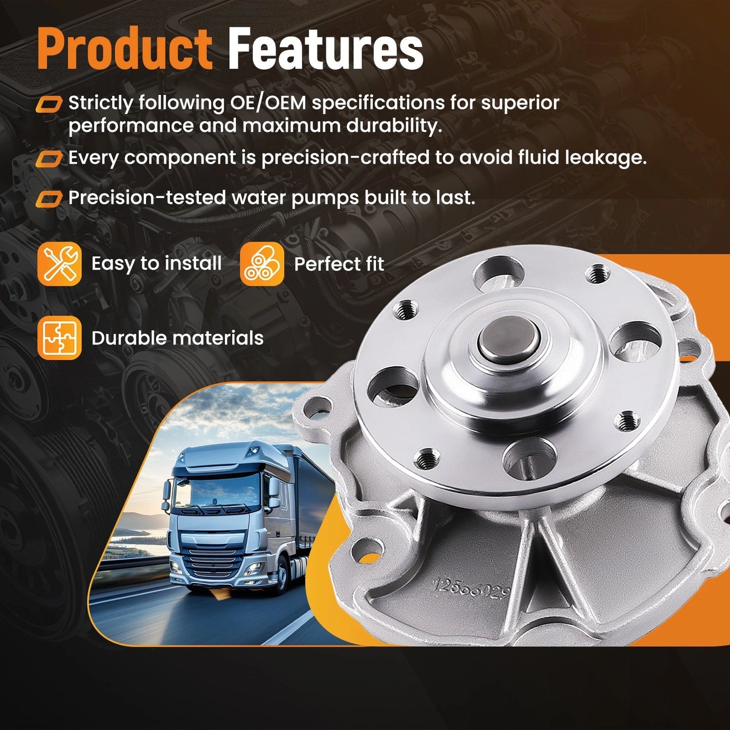 Engine Water Pump for Cadillac CTS SRX ATS XTS (2004–2019)
