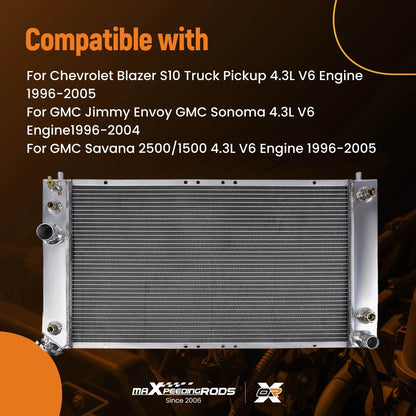 3 Row Performance Radiator for Chevrolet Express/Savana 4.3L V6 (2001–2005)