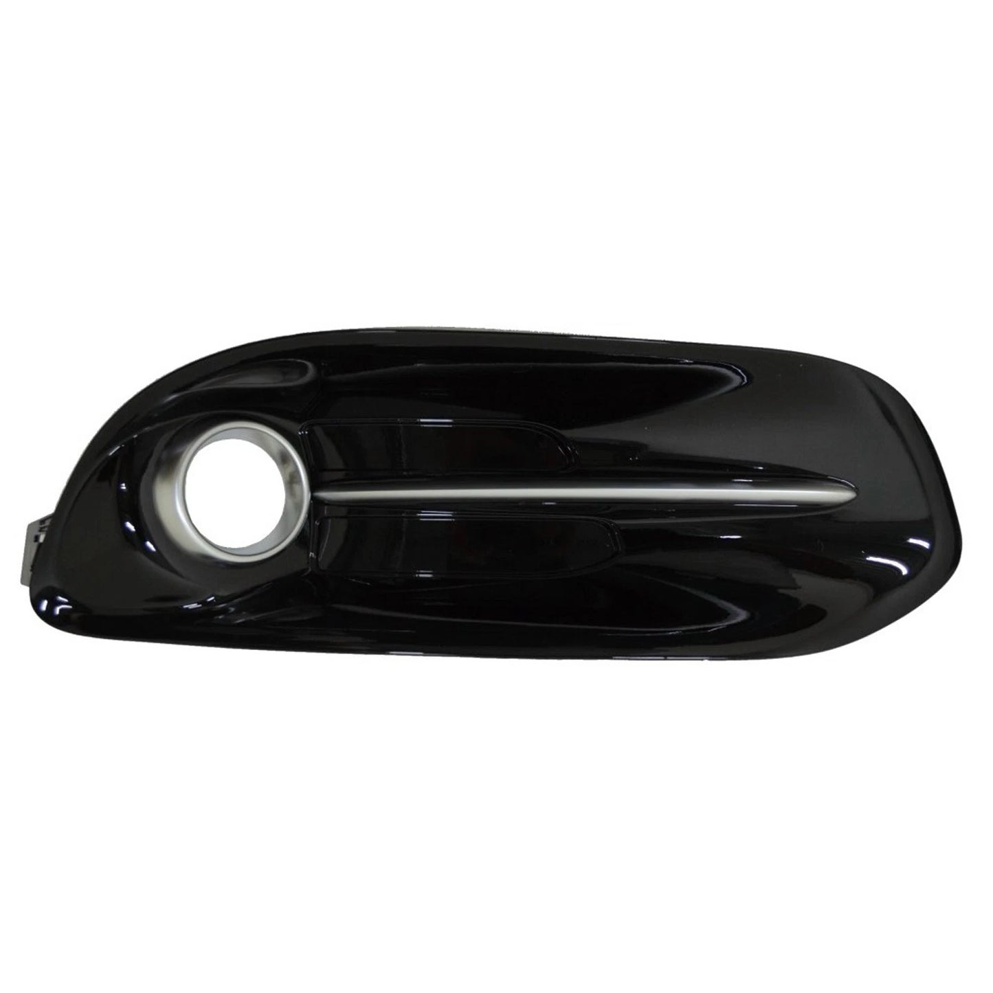Replacement Black/Silver Gloss/Painted Plastic Passenger Side Fog Light Bezel