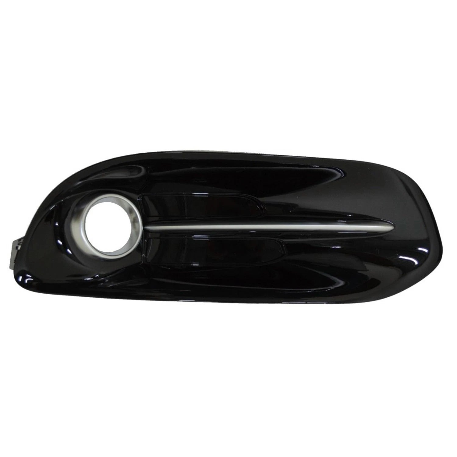Replacement Black/Silver Gloss/Painted Plastic Passenger Side Fog Light Bezel