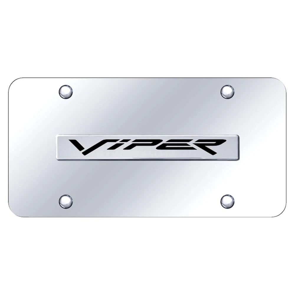 Chrome Name on Chrome License Plate - Officially Licensed for Dodge Viper