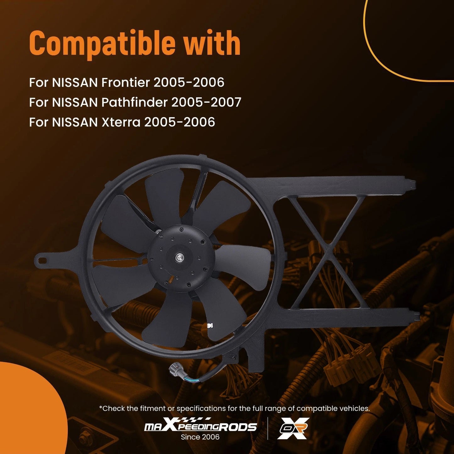 A/C Radiator Condenser Cooling Fan for Nissan Pathfinder Xterra (2005–2007)