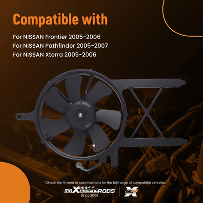 A/C Radiator Condenser Cooling Fan for Nissan Pathfinder Xterra (2005–2007)