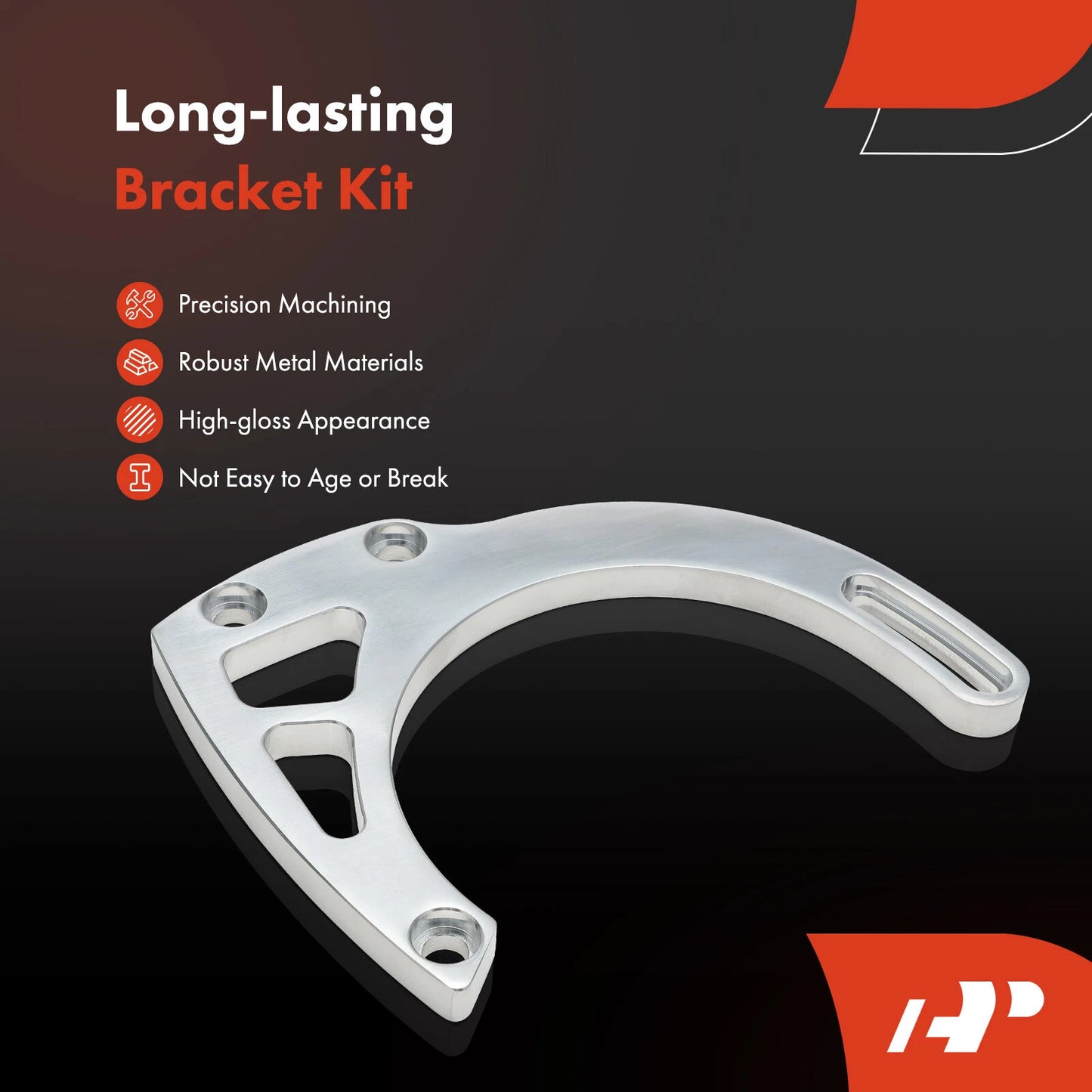 7x Aluminum Polished Alternator Bracket Kit for Chevy 283 302 305 (1960–1980)