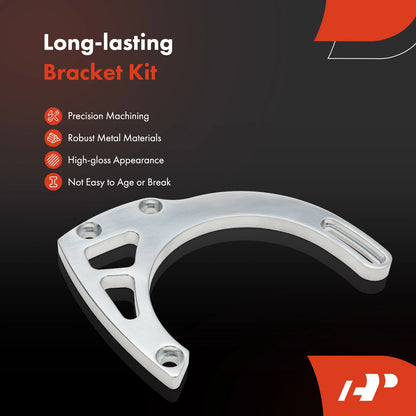 7x Aluminum Polished Alternator Bracket Kit for Chevy 283 302 305 (1960–1980)