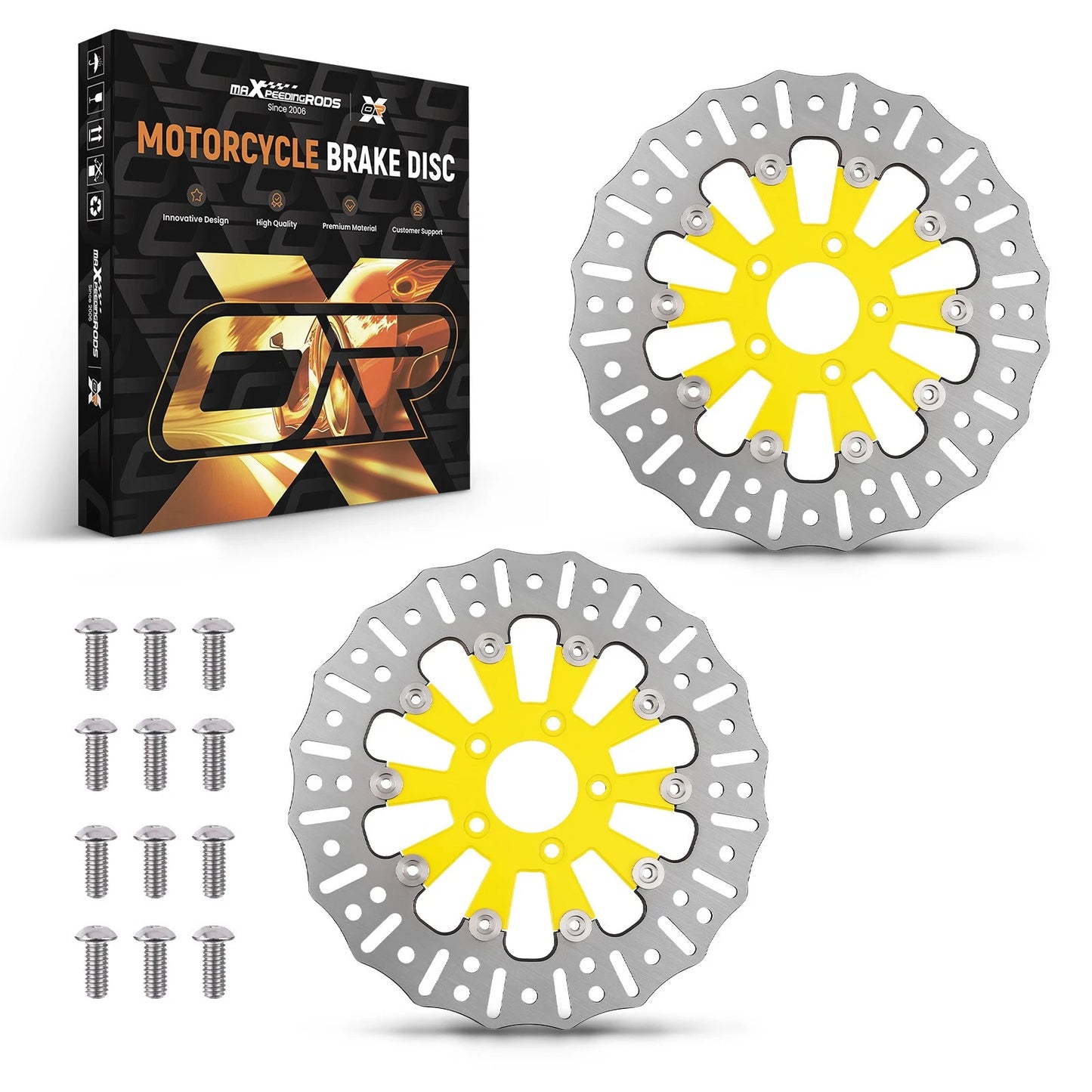 2x Front Brake Rotor Disc 11.8" for Harley Touring Electra Glide (2008-2019)