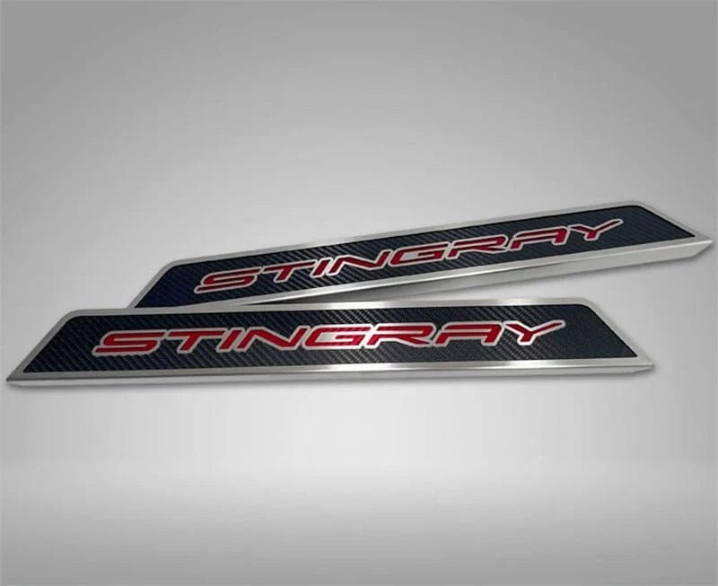 Door Sill Trim for 2020-2022 Chevy Corvette C8 with Yellow Stingray Inlay