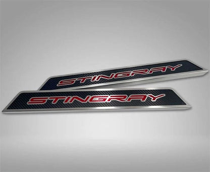 Door Sill Trim for 2020-2022 Chevy Corvette C8 with Yellow Stingray Inlay