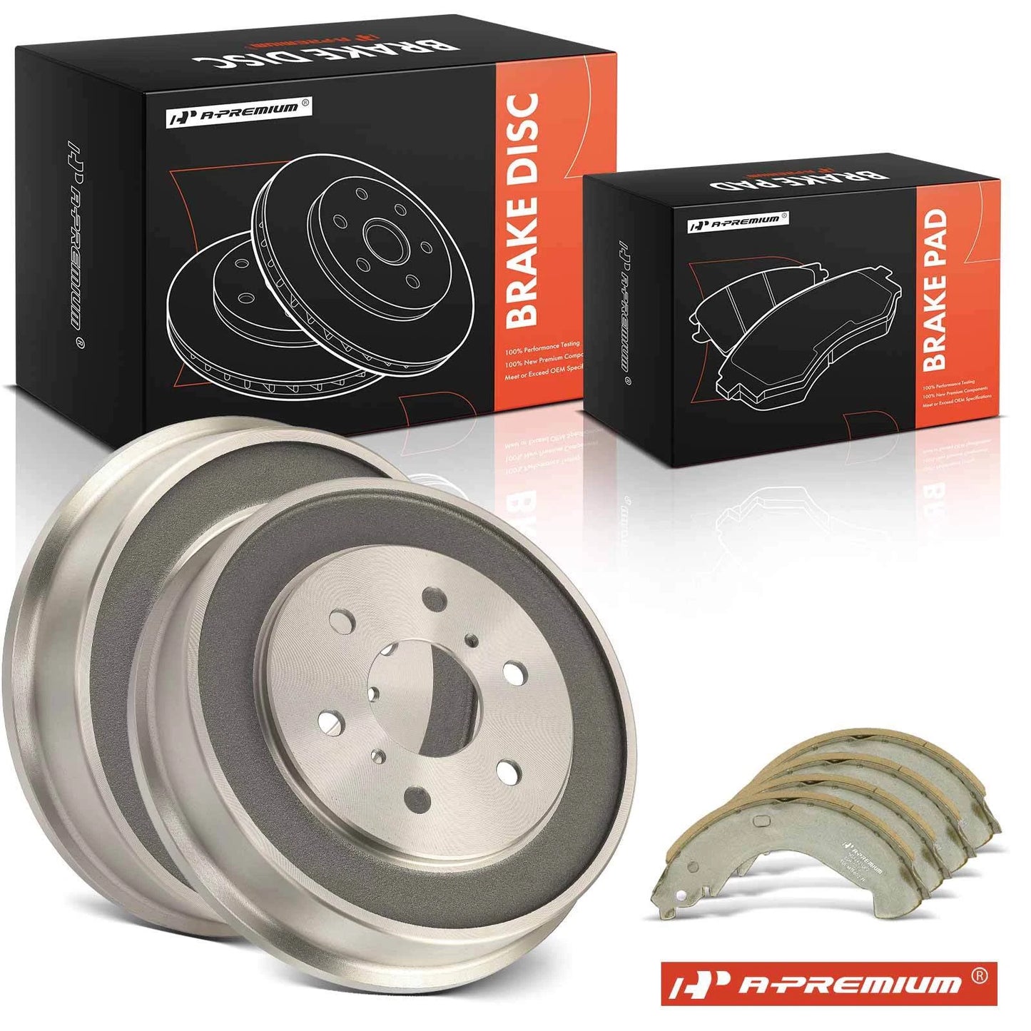 Brake Drum and Ceramic Brake Shoe Set for Chevrolet Silverado 1500 (2007–2018)