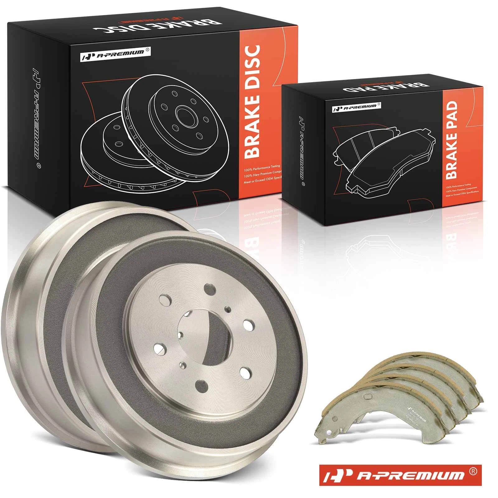Brake Drum and Ceramic Brake Shoe Set for Chevrolet Silverado 1500 (2007–2018)