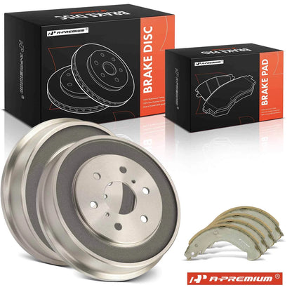 Brake Drum and Ceramic Brake Shoe Set for Chevrolet Silverado 1500 (2007–2018)