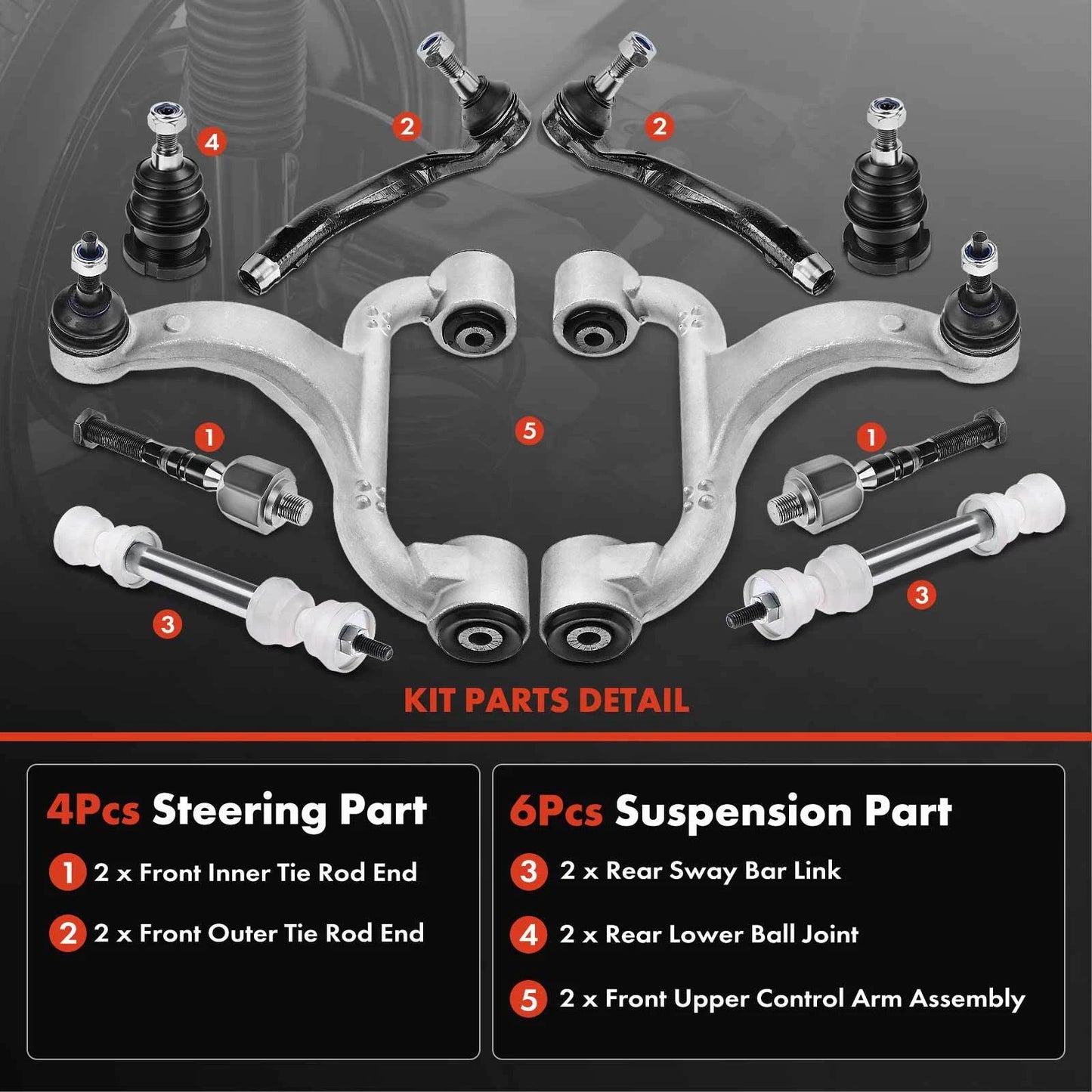 10x Control Arm Ball Joint Sway Bar Link for Mercedes-Benz ML350 (2003–2005)