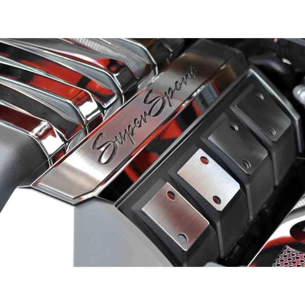 Rail Covers w/Black Vinyl "Super Sport" Inlay for 2010-15 Camaro SS w/OE Shroud