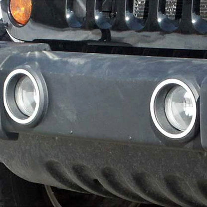 2pc Chrome Front Foglight Trim Rings for Jeep Wrangler (2007–2018)