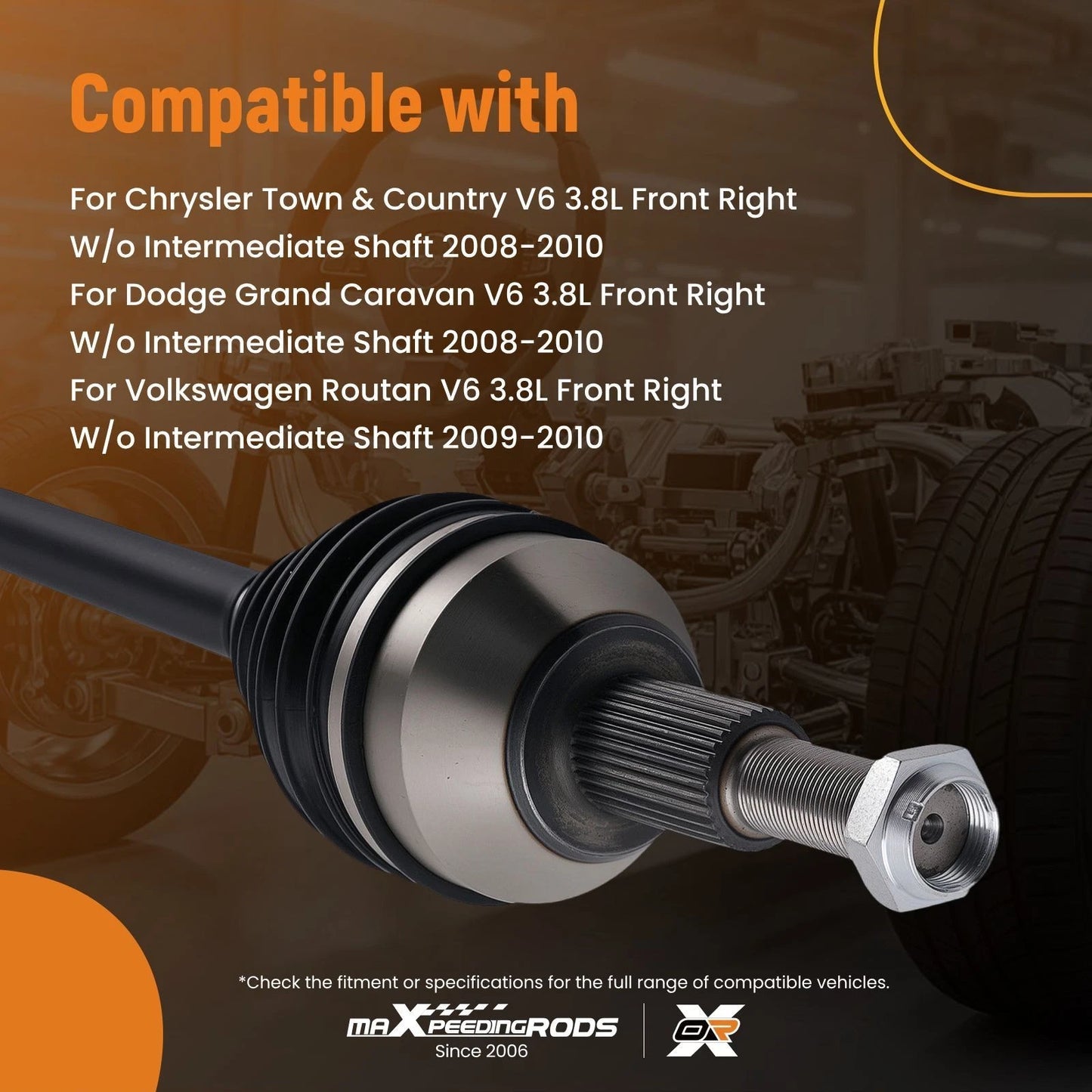 Front Right CV Axle Assembly for Chrysler Town & Country (2008–2010)