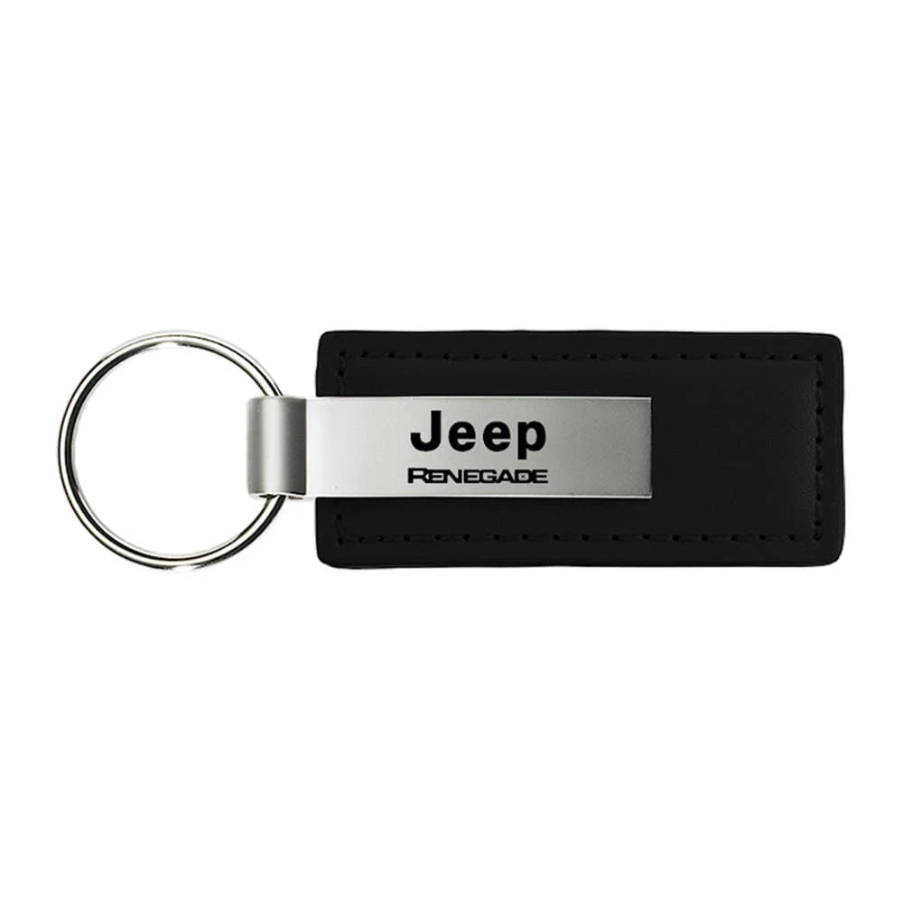 Black Leather Keychain - Officially Licensed for Jeep Renegade