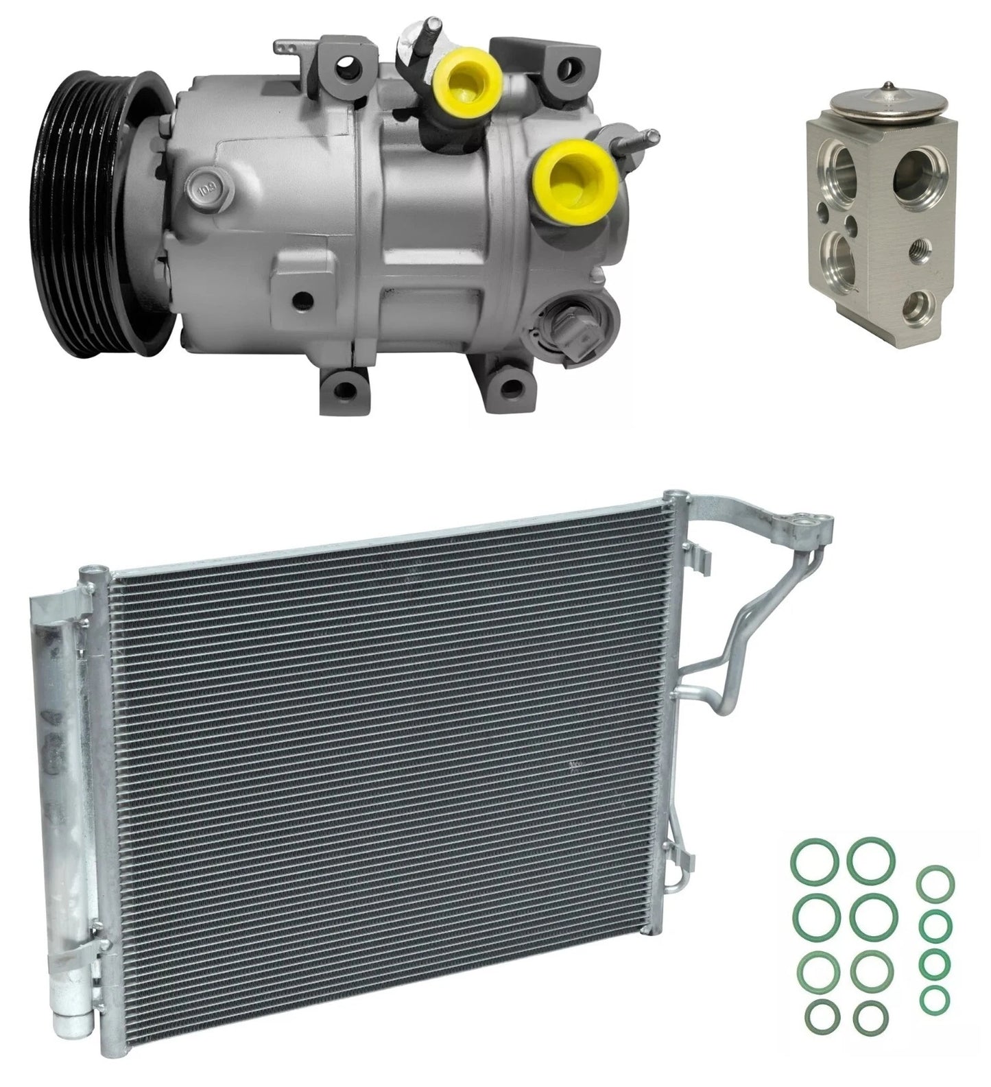 AC Compressor Kit with Condenser Replacement for Kia Optima 2.0L (2014–2014)