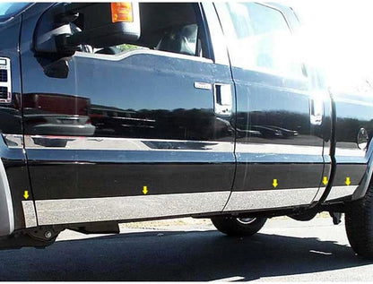 8p LuxuryFX Chrome 5 1/2' Accent Door Molding Trim for 2008-2010 Ford Super Duty