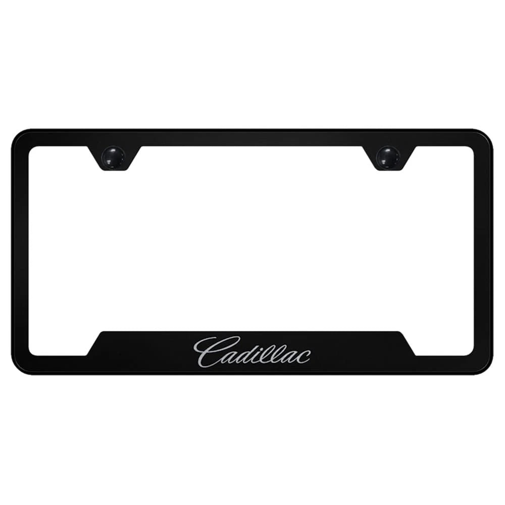 Name on Black Cut-Out License Plate Frame - Officially Licensed for Cadillac