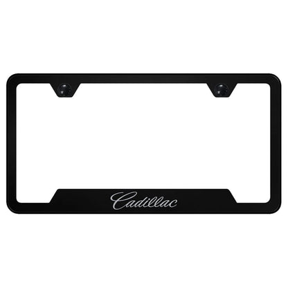 Name on Black Cut-Out License Plate Frame - Officially Licensed for Cadillac