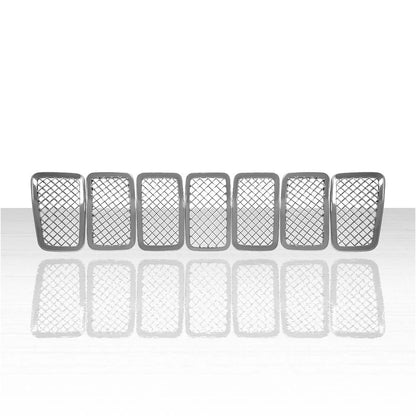 7pc Grille Overlay for 2019-2021 Jeep Cherokee - Chrome - ARFG203