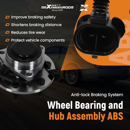 Front Wheel Hub Assembly for Chevy Express 1500 (2003–2013) 2WD 6 Lugs