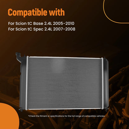 Crossflow Aluminum Radiator for Scion tC 2.4L (2005–2010)