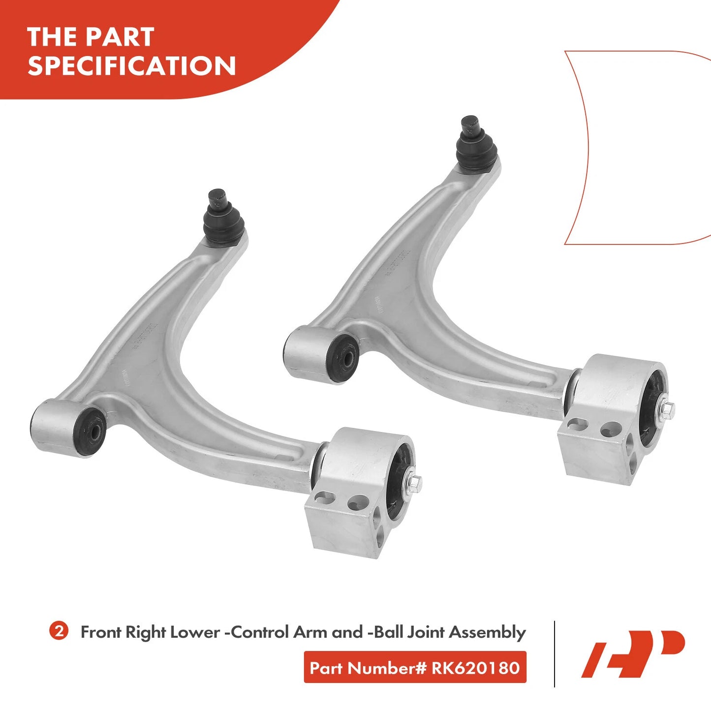 6x Front Control Arm Ball Joint Tie Rod End for Chevy Malibu (2004–2012)