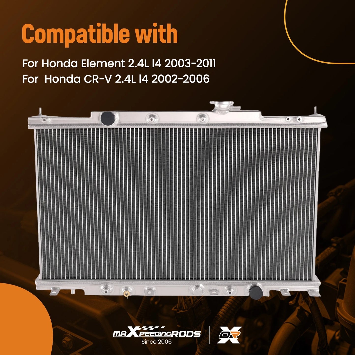 2 Row Cooling Radiator for Honda Element 2.4L 2003–2011 (CC2443)