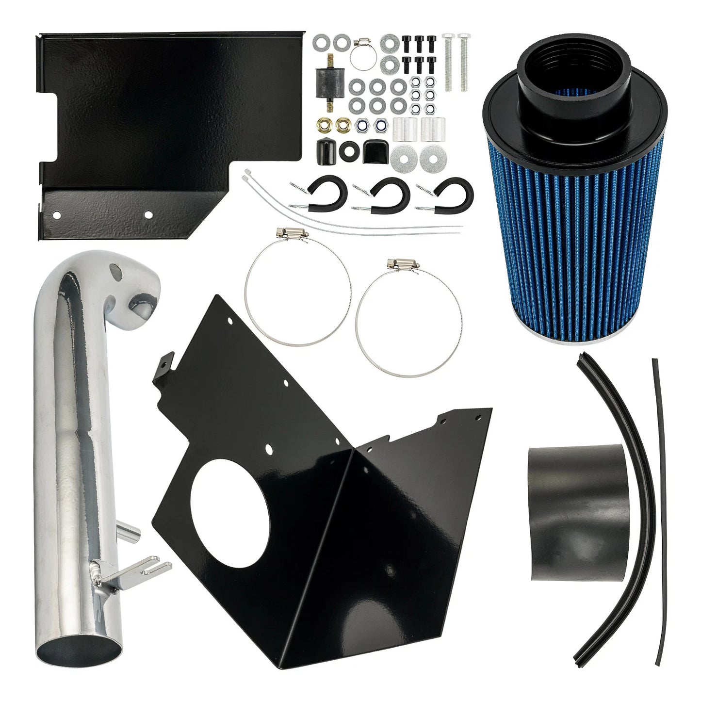 3" Cold Air Intake Kit with Blue Filter and Heat Shield for Jeep Wrangler JK (2012–2018)
