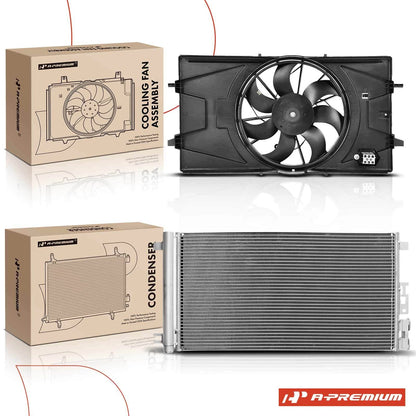 AC condenser and cooling fan assembly kit for Chevrolet Cobalt (2005–2010)