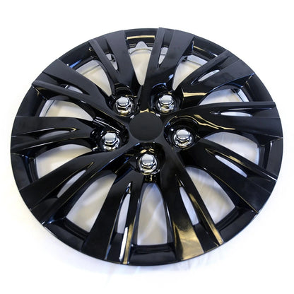15 inch Gloss Black Hubcaps Snap On Wheel Covers for Steel Rims (R15)