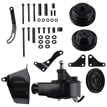 Engine Drive Mounting Kit for Chevy SBC 1958–1986 Long Water Pump (Black)