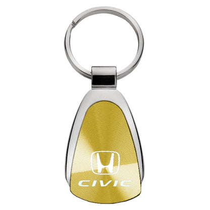 Gold Teardrop Keychain KCGOLD.CIV - Officially Licensed for Honda Civic