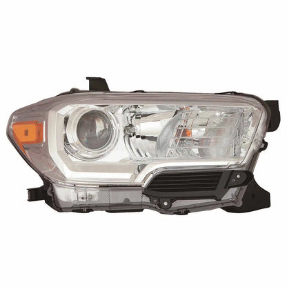 Replacement Chrome Passenger Side Halogen Headlight Assembly w/o LED DRL