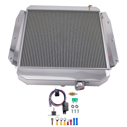3-Row Aluminum Engine Radiator for Chevrolet 3100 (1955–1959) w/ Shroud Fan Kit