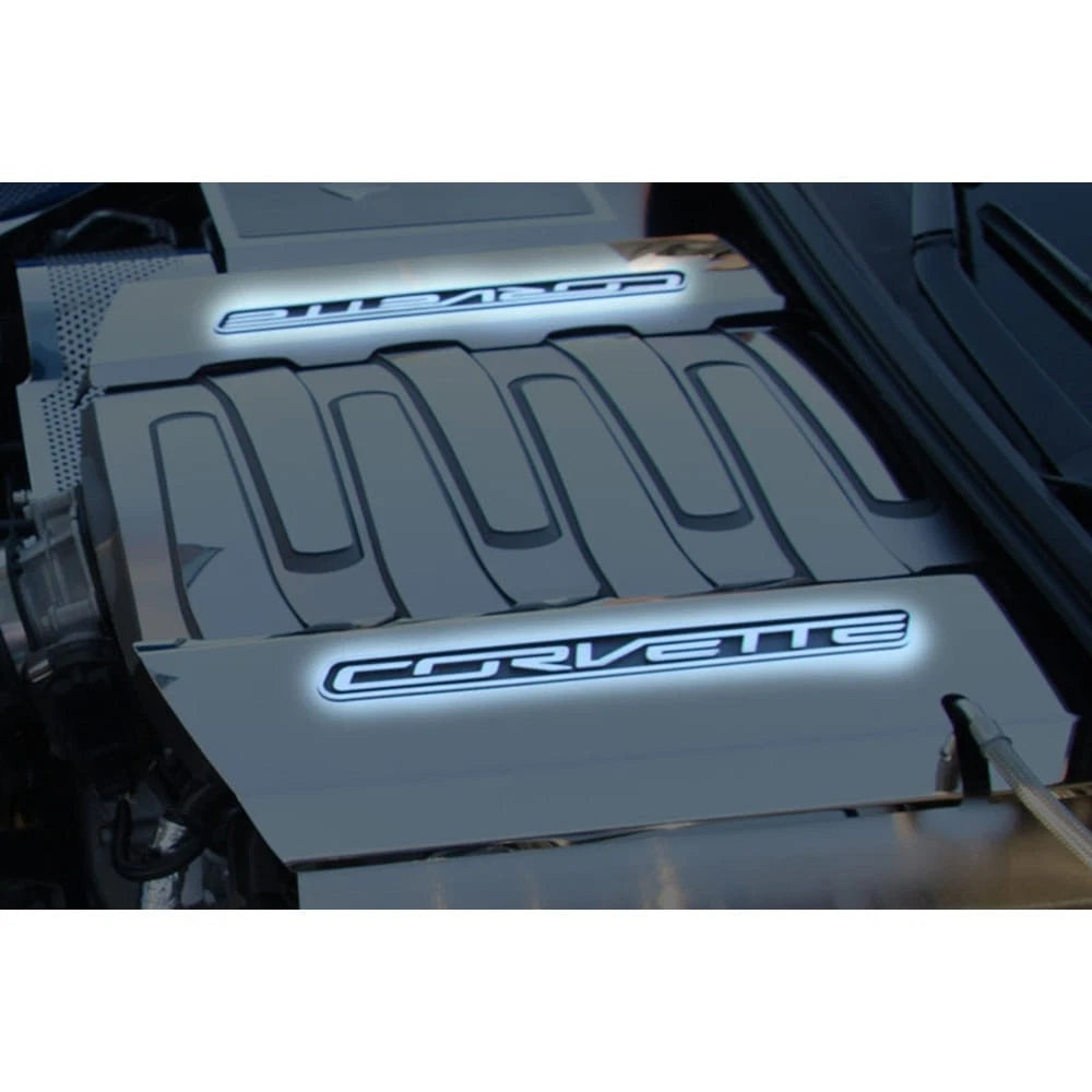 Brushed Stainless Steel 'Corvette' Fuel Rail Insert Kit for 14-19 Chevy Corvette