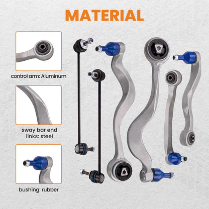 Front Lower Rearward Control Arms for BMW 530i 535i 545i 550i M5 (2004–2010)