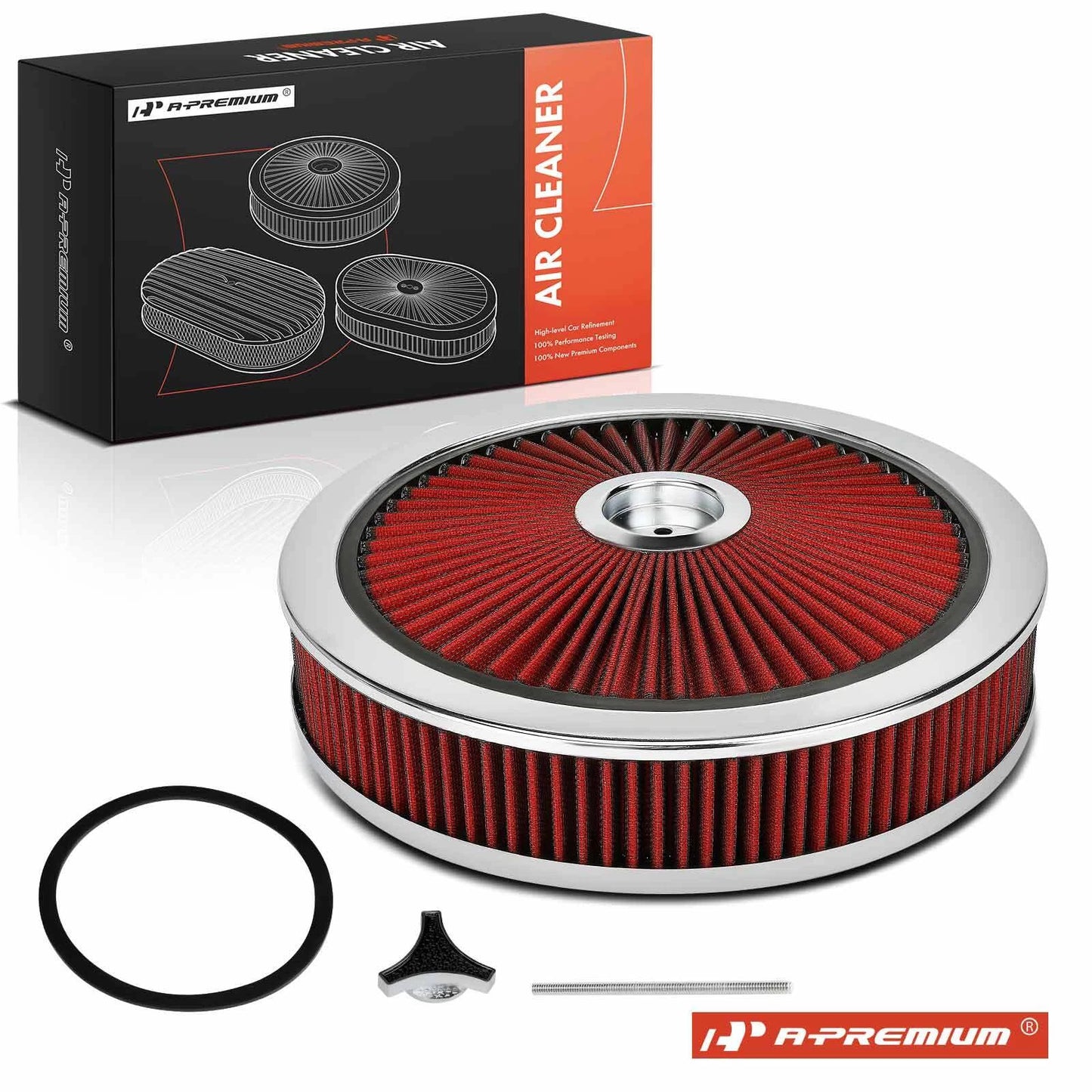 14" Round Red Air Cleaner for Toyota Camry (1984–2018) Honda Accord Civic