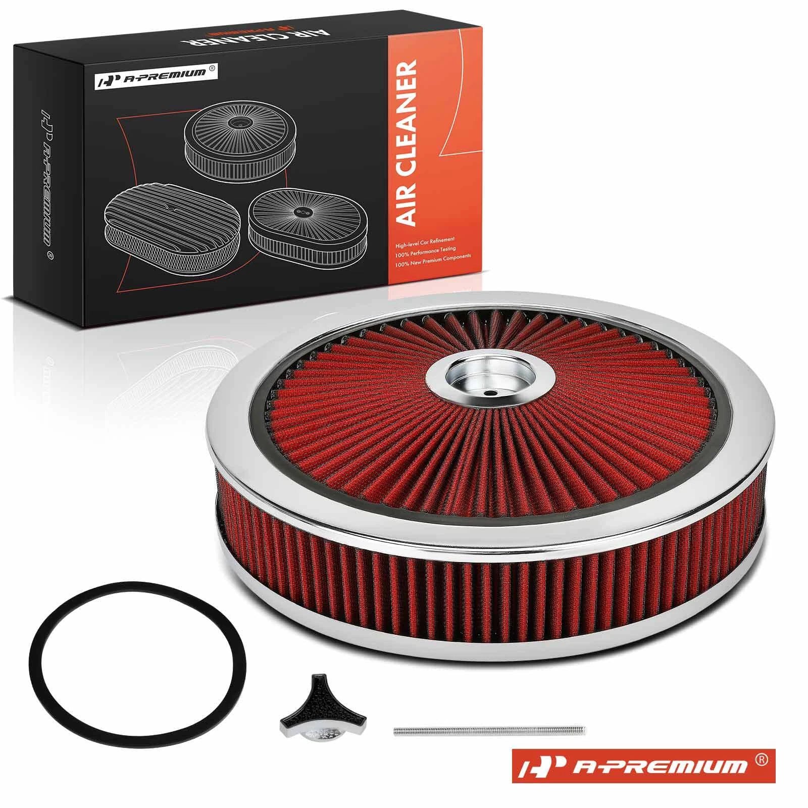 14" Round Red Air Cleaner for Toyota Camry (1984–2018) Honda Accord Civic