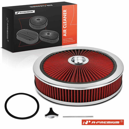 14" Round Red Air Cleaner for Toyota Camry (1984–2018) Honda Accord Civic