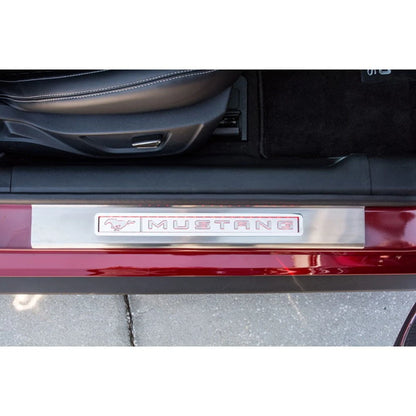 Door Sill Trim Kit with Green LED for Ford Mustang (2015–2017)
