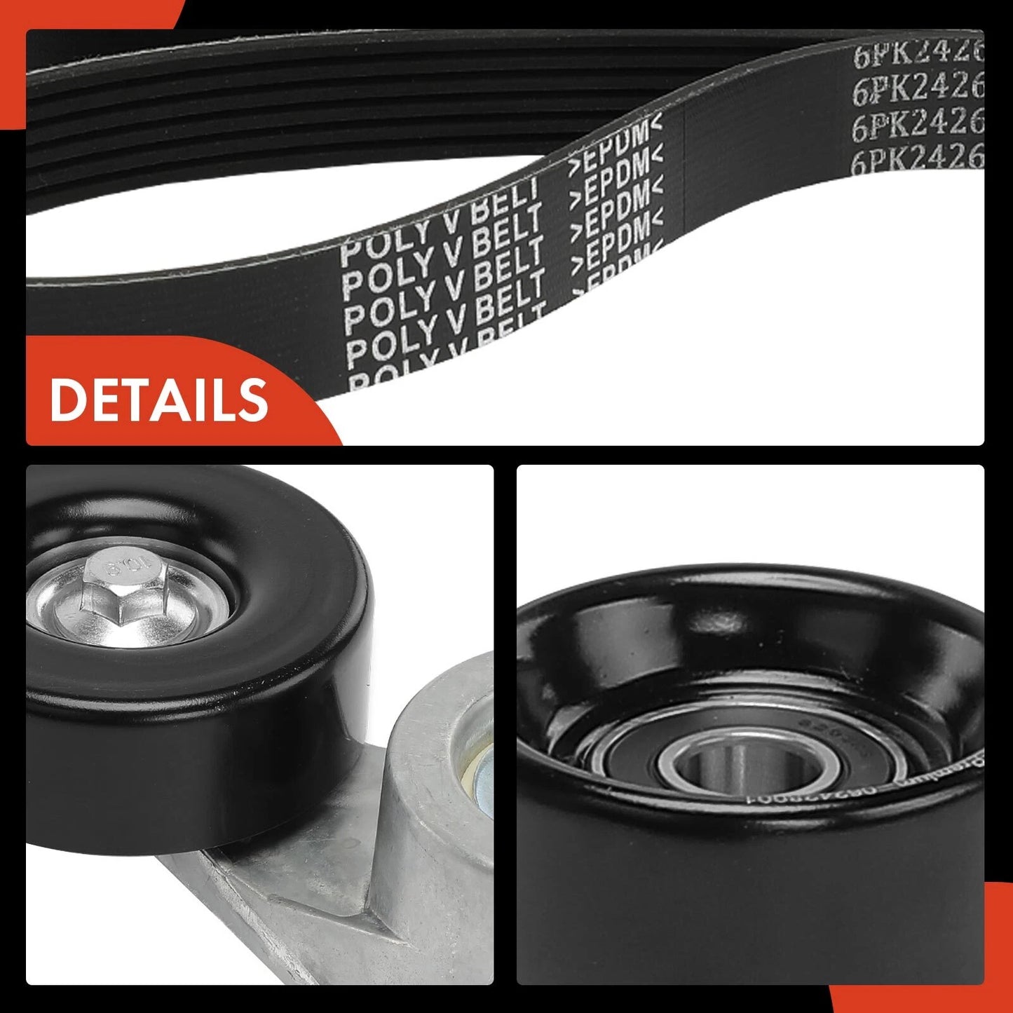 3X Serpentine Belt Drive Component Kit for Chevy Blazer C1500 (1992–1994)