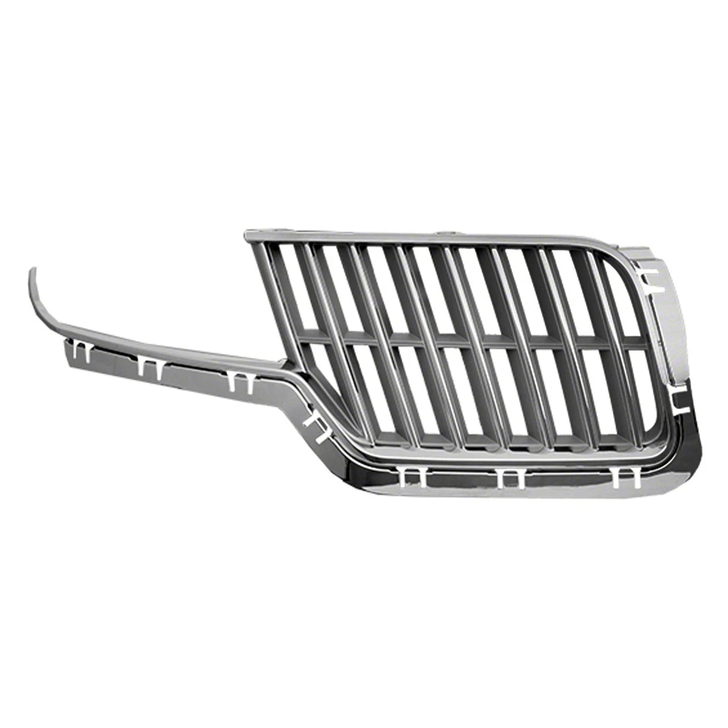 Replacement Silver Chrome ABS Plastic Passenger Side Front Grille
