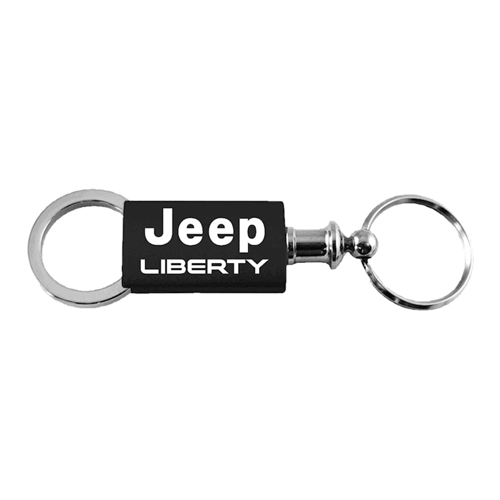 Black Anodized Aluminum Valet Keychain - Officially Licensed for Jeep Liberty